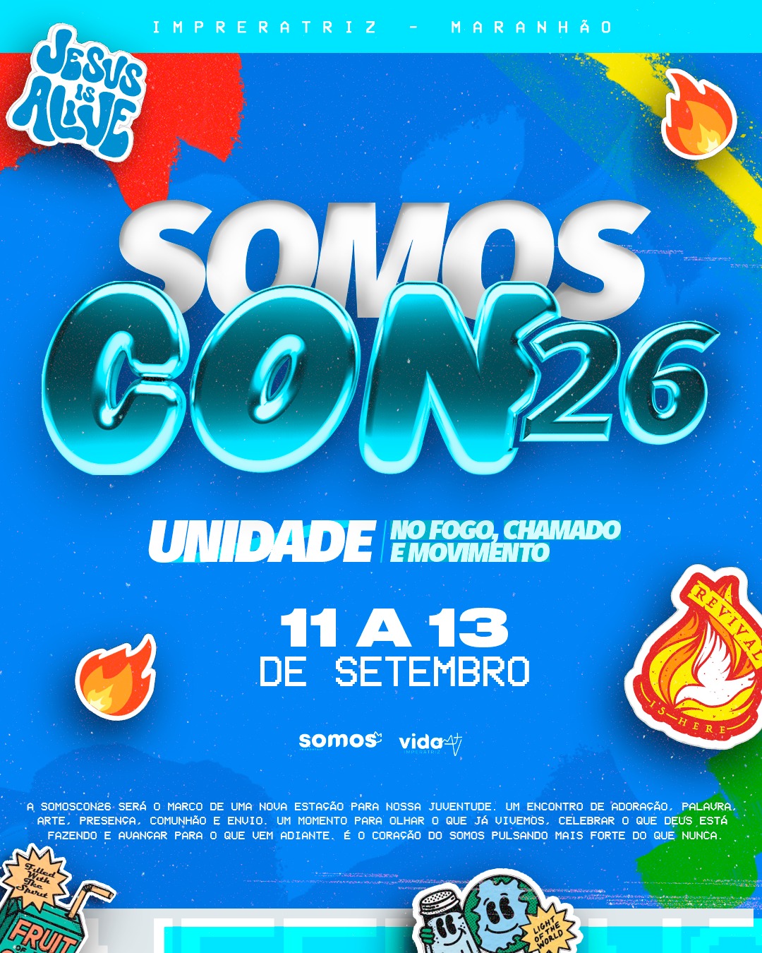 SOMOSCON26 — Conferência Somos em Imperatriz - MA, 11 a 13 de setembro
